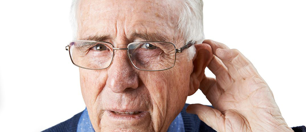 Senior with hearing problem