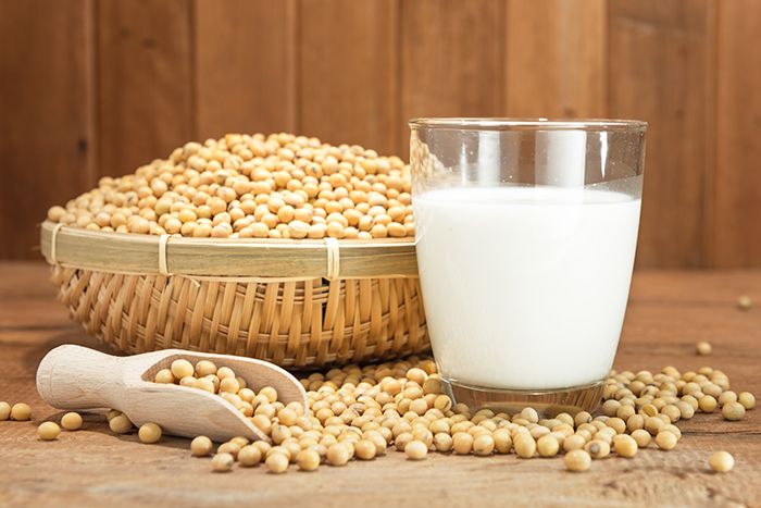 Soy milk and soy beans