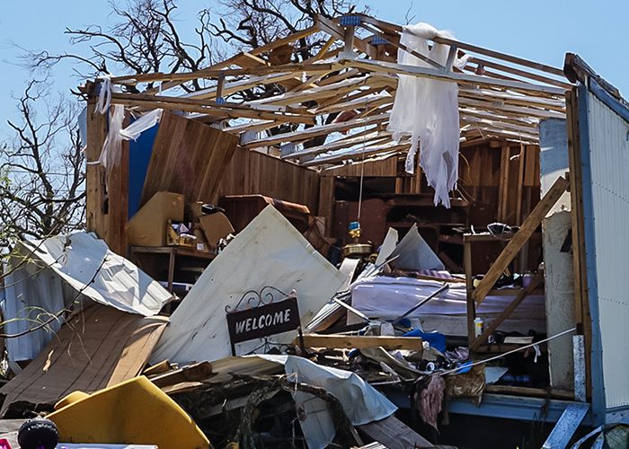 Home damaged by storm