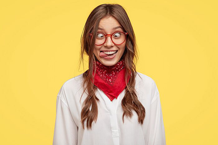 Young woman making a silly face