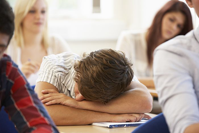 Student sleeping in class