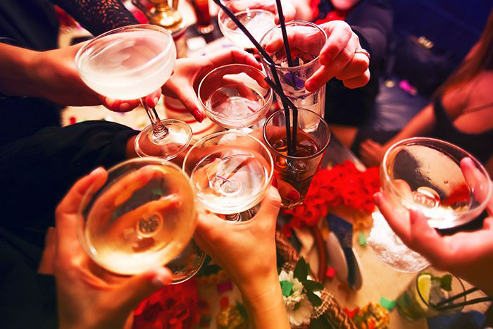 Friends drinking