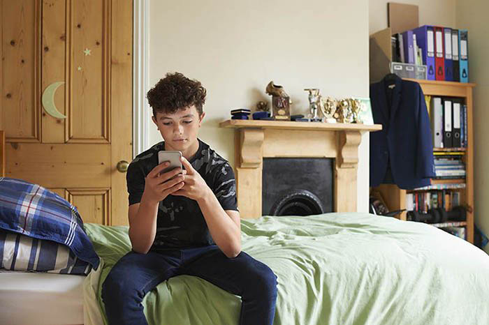 Youth using smartphone