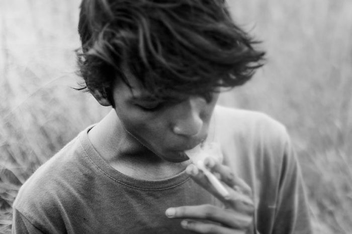 Image of teen smoking