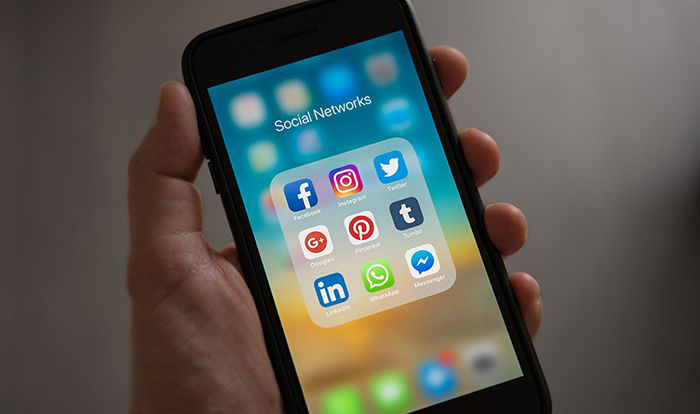 Image of smartphone displaying apps