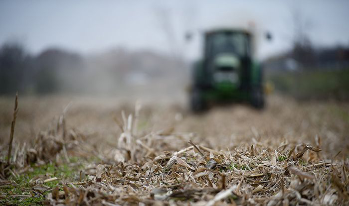 Image of a tractor in a field