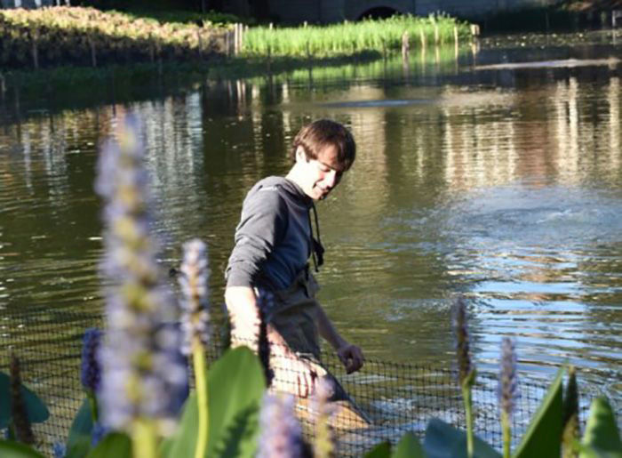 Michael Madson works in the hydrogeology lab at Mirror Lake.