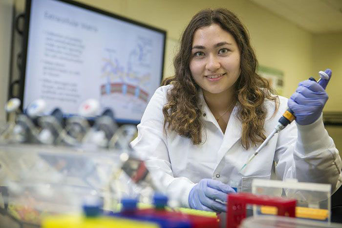 Rachel Witt in the lab.