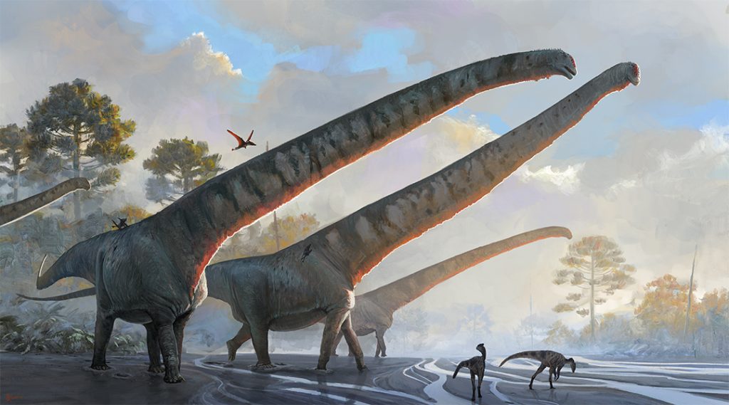 New Fossil Analysis Reveals Dinosaur with Record-Holding 15-Meter-Long Neck; Picture: A rendering of the sauropod known as Mamenchisaurus sinocanadorum, which had a 15-meter-long neck, about 10 feet longer than a typical school bus.