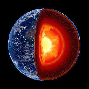 "A geochemical journey from the center of the Earth; Picture: cross-section of Earth's interior."