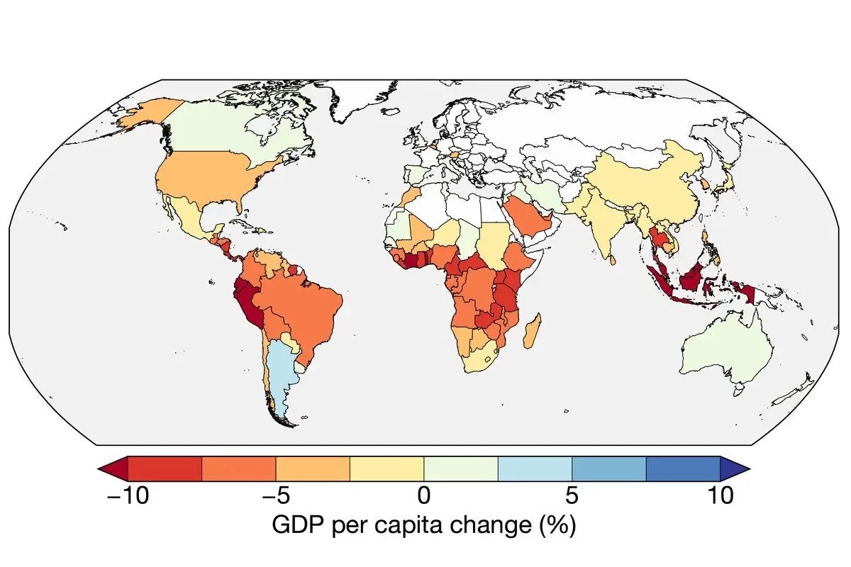 "In Years After El Niño, Global Economy Loses Trillions; By 2003, lower-income tropical nations had experienced the greatest losses in gross domestic product due to the 1997-98 El Niño. (Image by Christopher Callahan)"