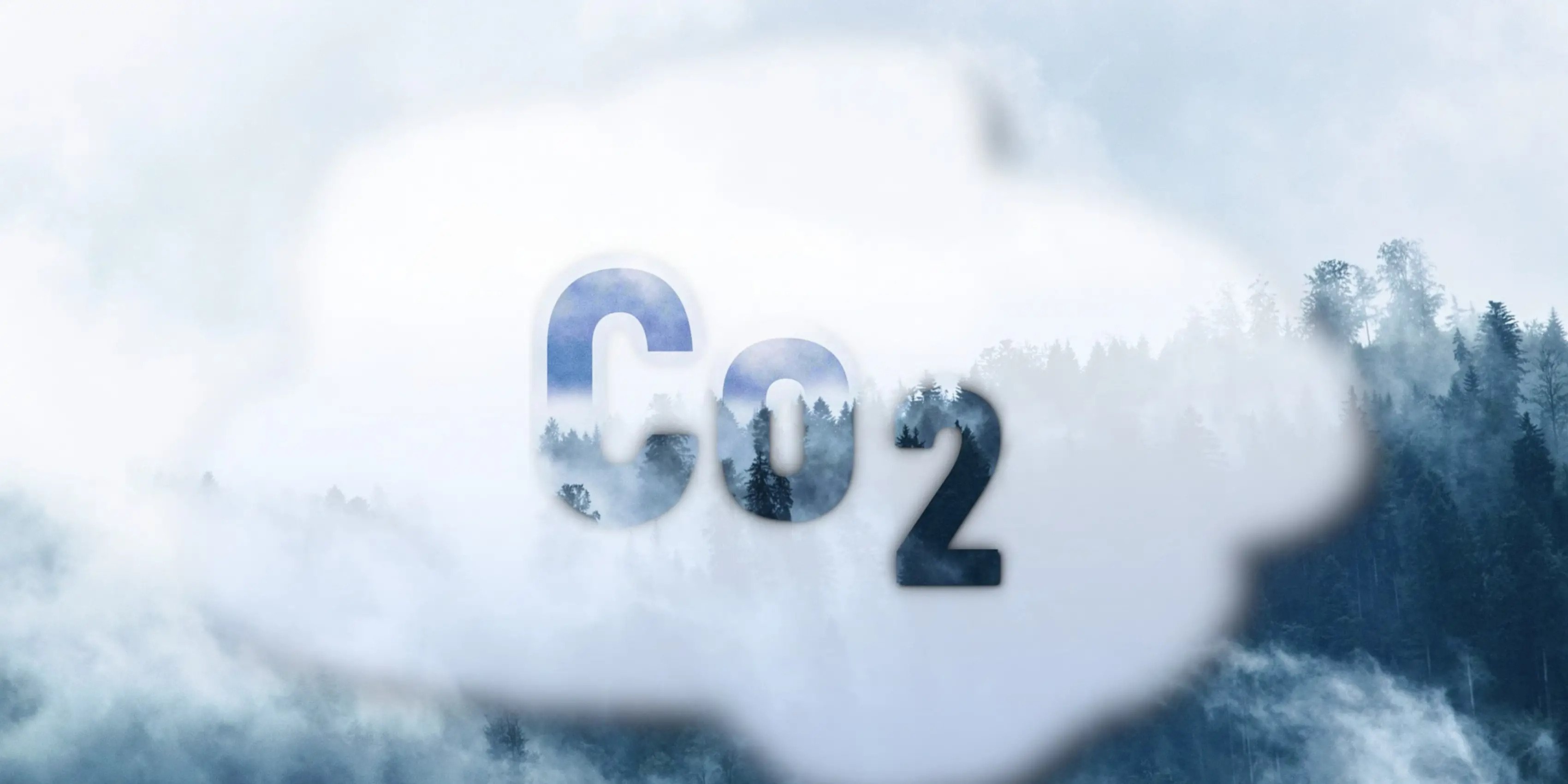 Machine Learning Fights Global Warming; Digital illustration of a cloud with CO2 written on it