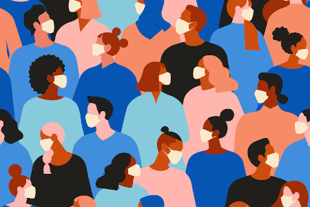 People in masks