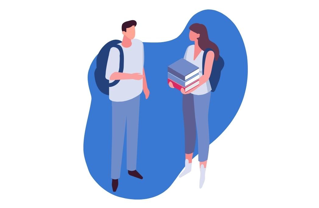 students talking