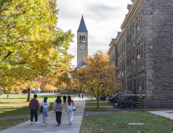students walking on campus