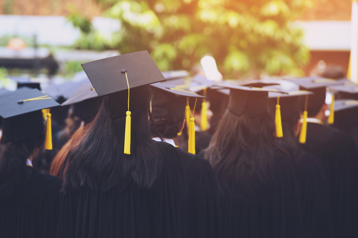 graduation hats during commencement