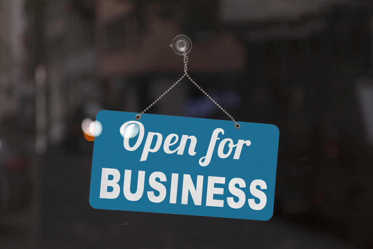 An "Open for Business" Sign