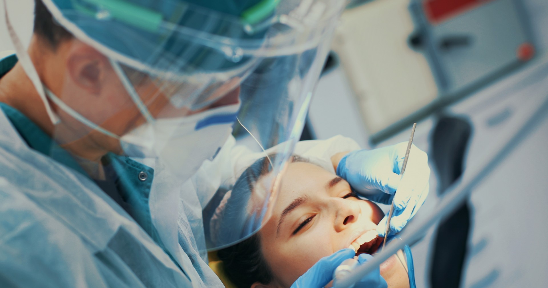 a dentist at work