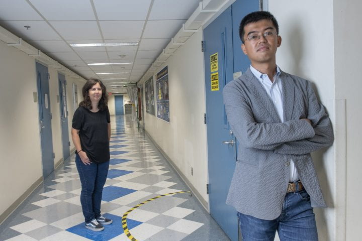 Manabu Shiraiwa (right), UC Irvine professor of chemistry, shown with project scientist Pascale Lakey