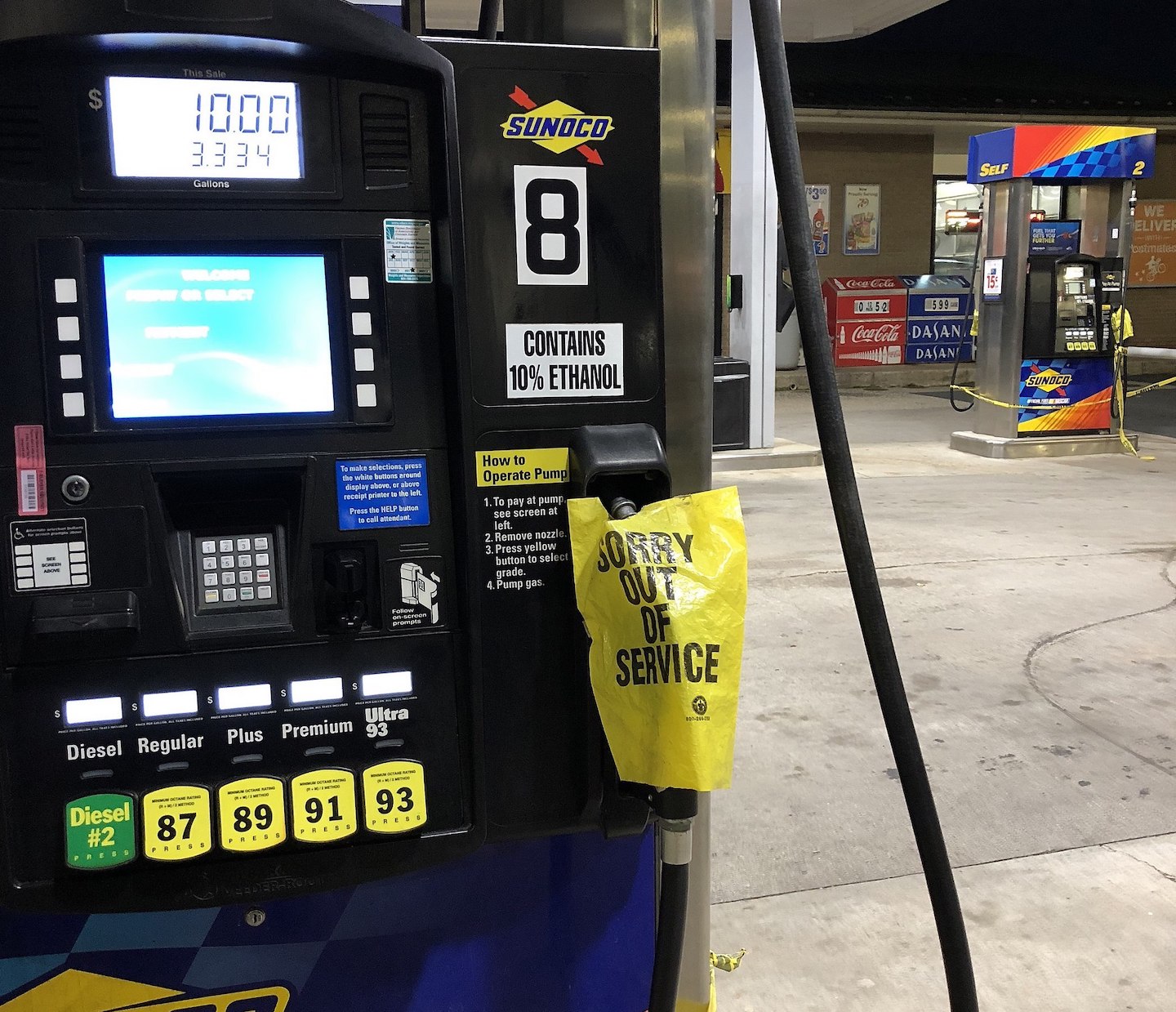 colonial pipeline cyberattack left many pumps unavailable, like this one