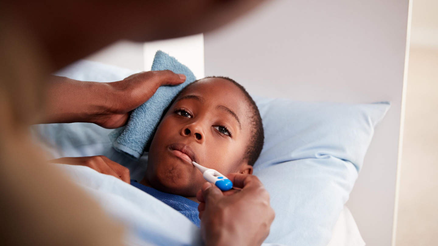 A sick child.