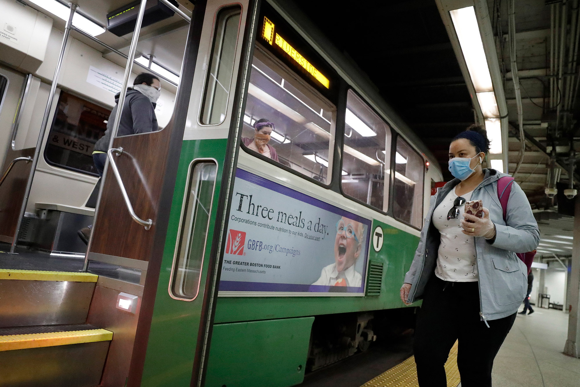 woman on public transportation