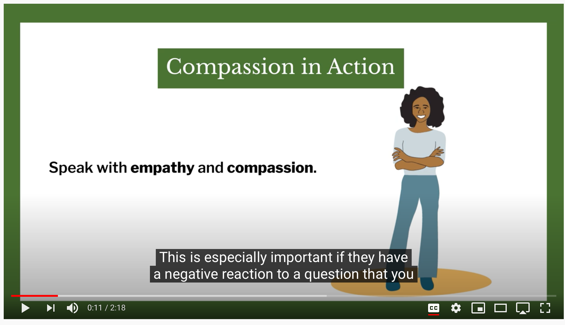 Screengrab from one of the training videos in the Every Contact Counts training website.