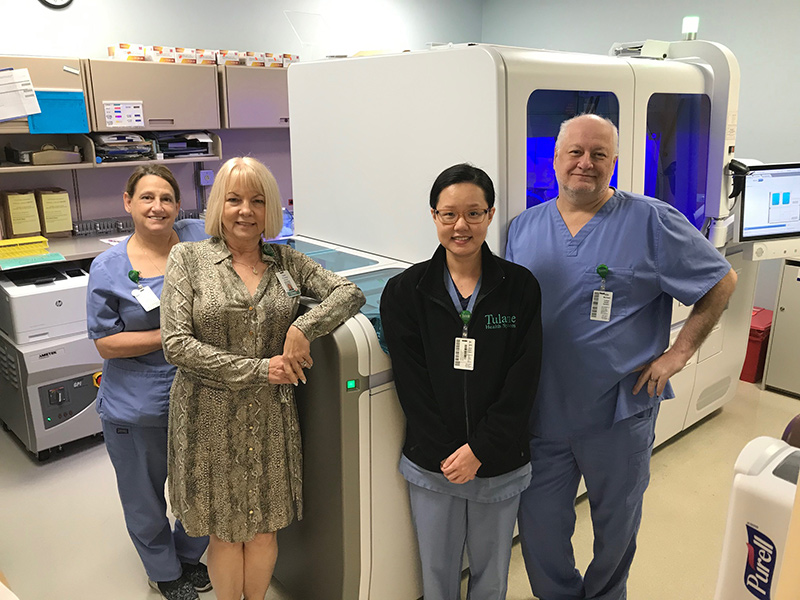 From left, Liz Mahoney, Gale Froeba, Quyen La and Mike Kravet are members of the Tulane Medical Center team
