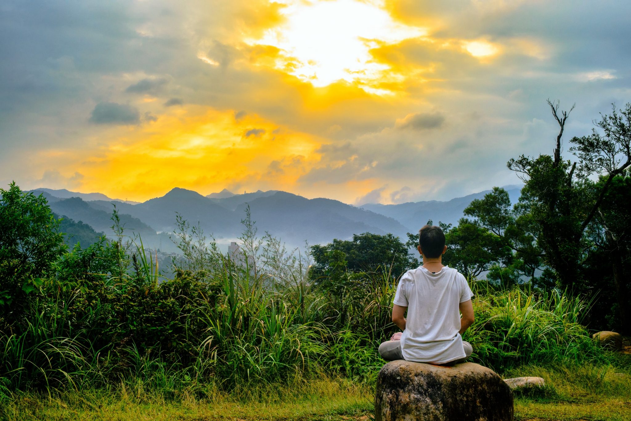 man meditating