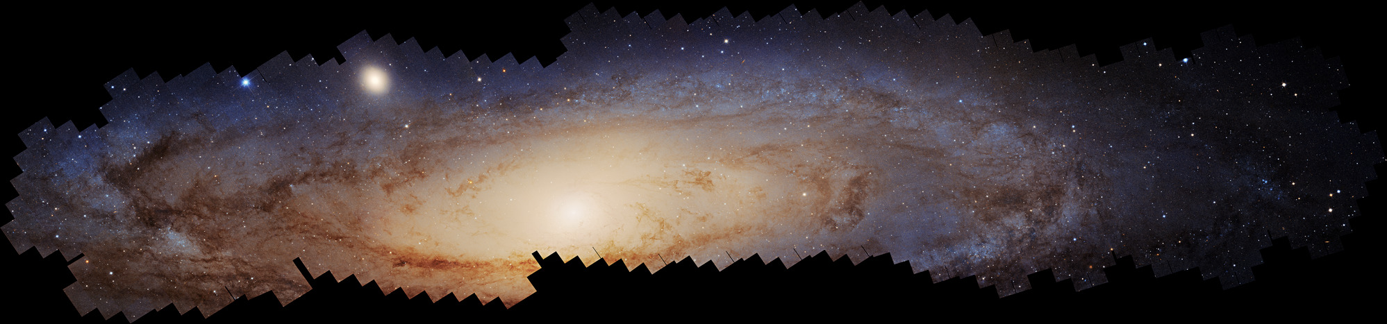 Mosaic of images from the Hubble Telescope showing the Andromeda Galaxy