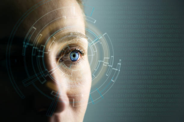 Woman with realistic bionic eye