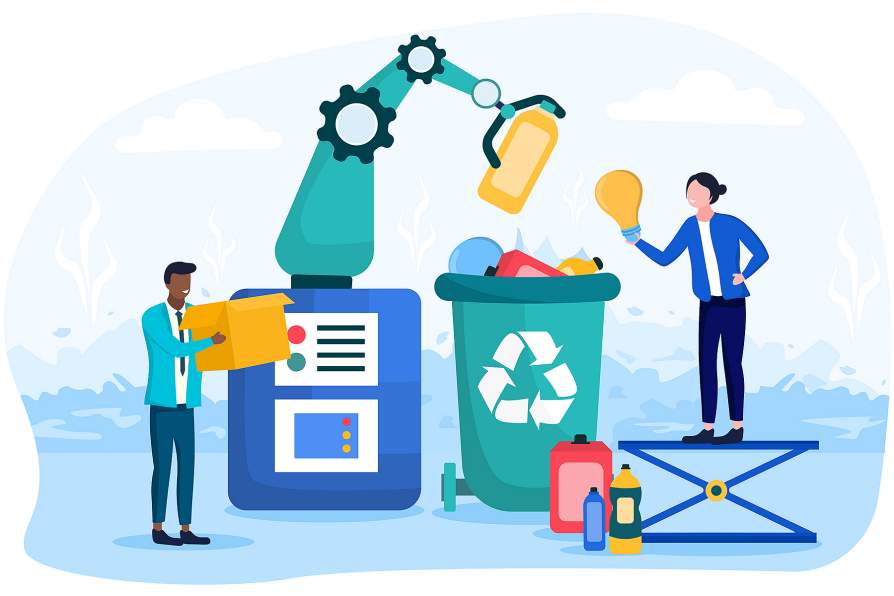 Illustration of the recycling process
