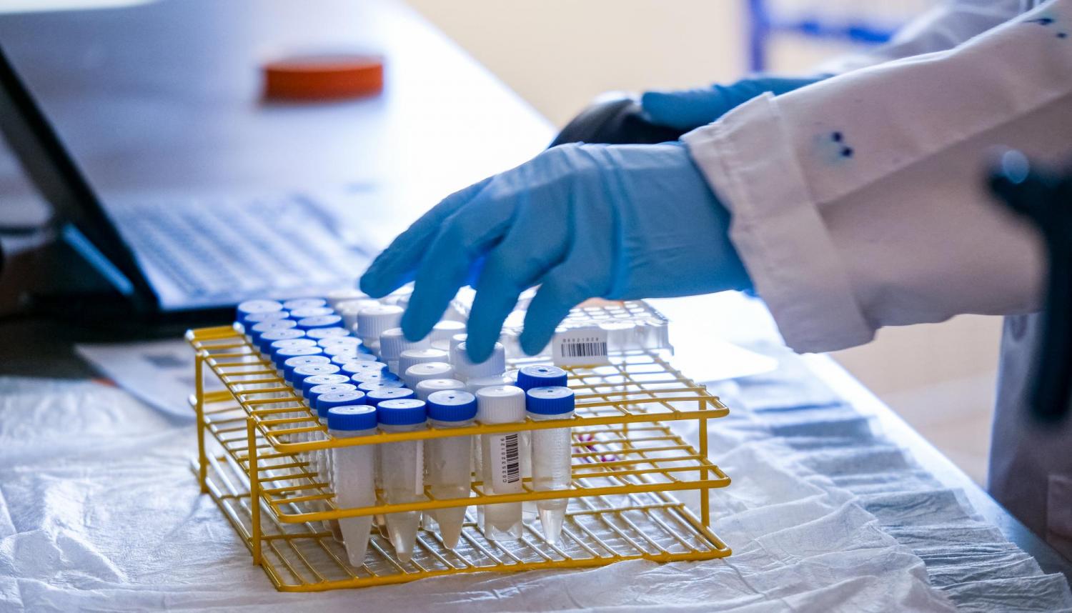 lab scientist scans barcodes