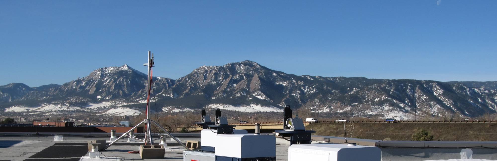 A picture of the methane study equipment on a roof.