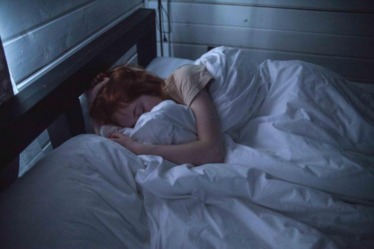 A woman sleeping.
