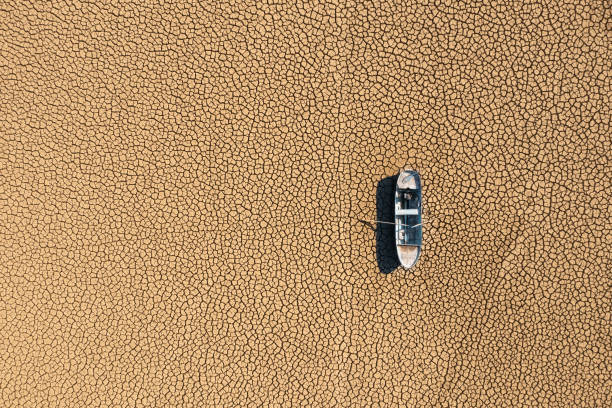 Boat stuck on drought-impacted land