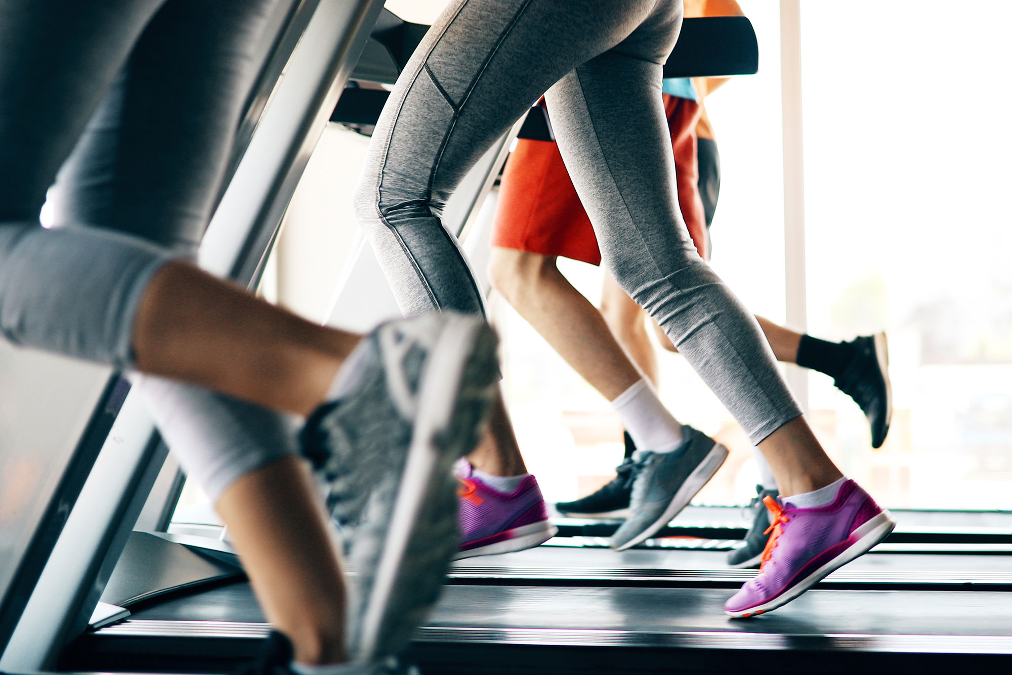 People running on a treadmill