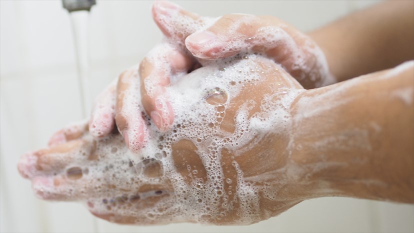 Hands being washed