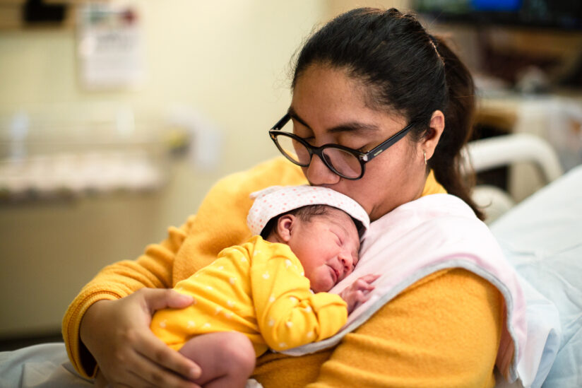 woman with a baby