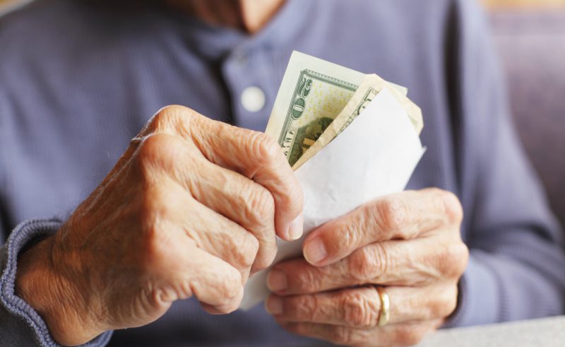 man holding money