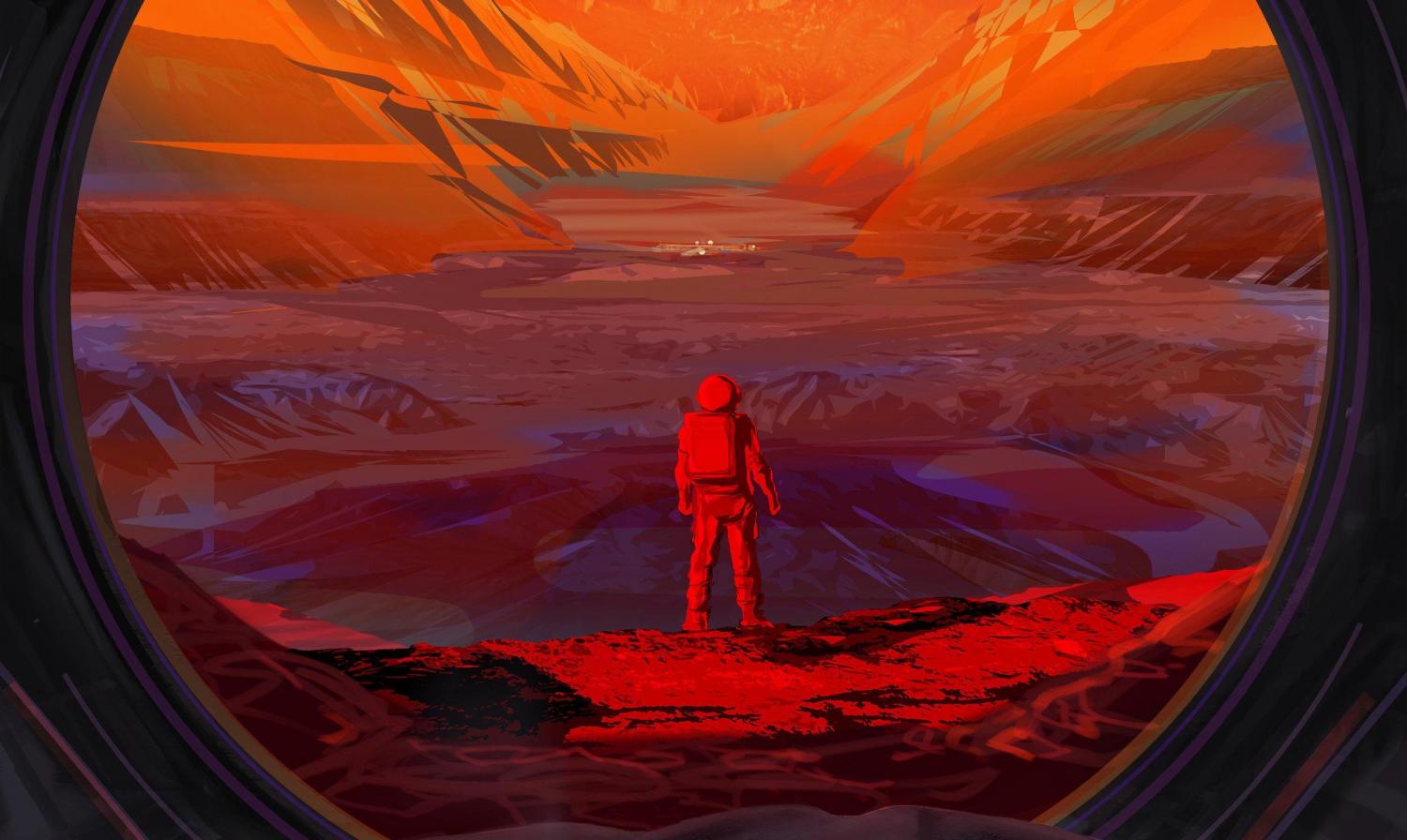 human on mars