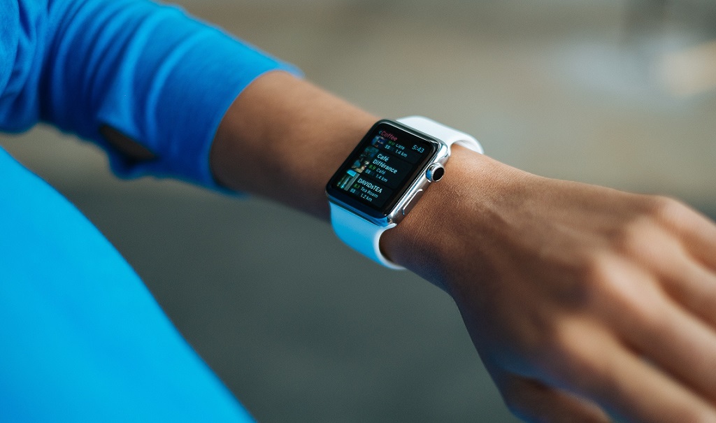 A person wearing a smart watch