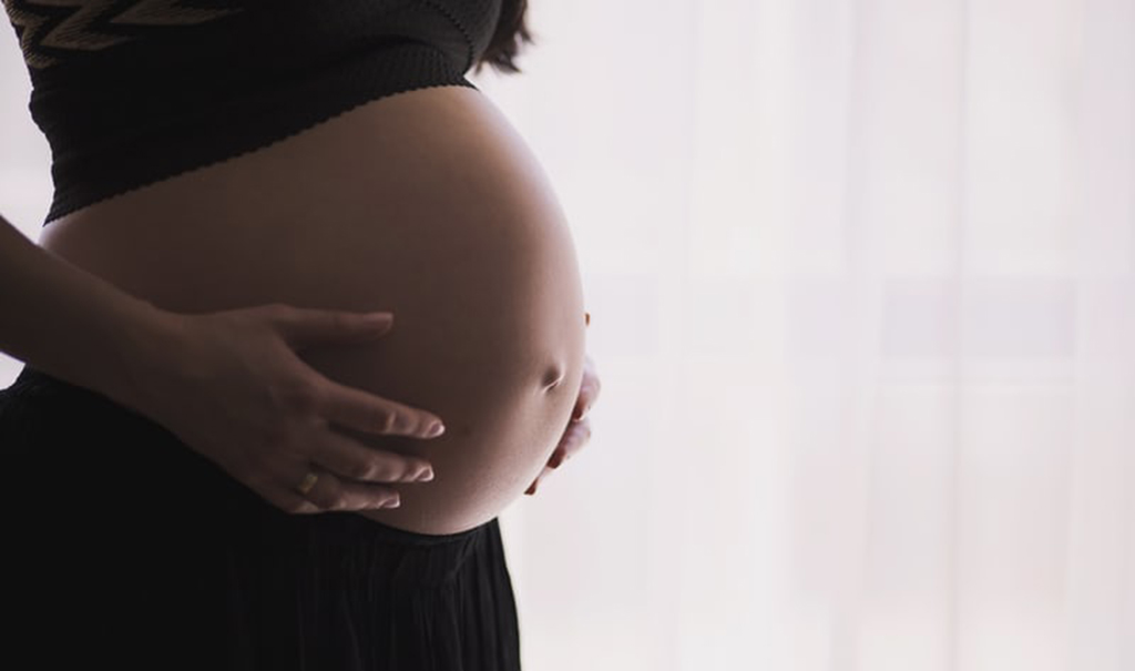 A woman's pregnant stomach