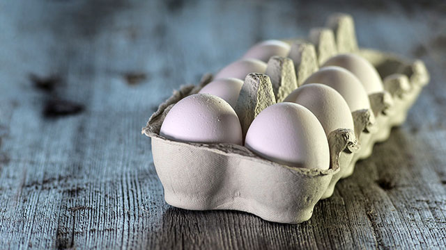 Eggs in a carton.