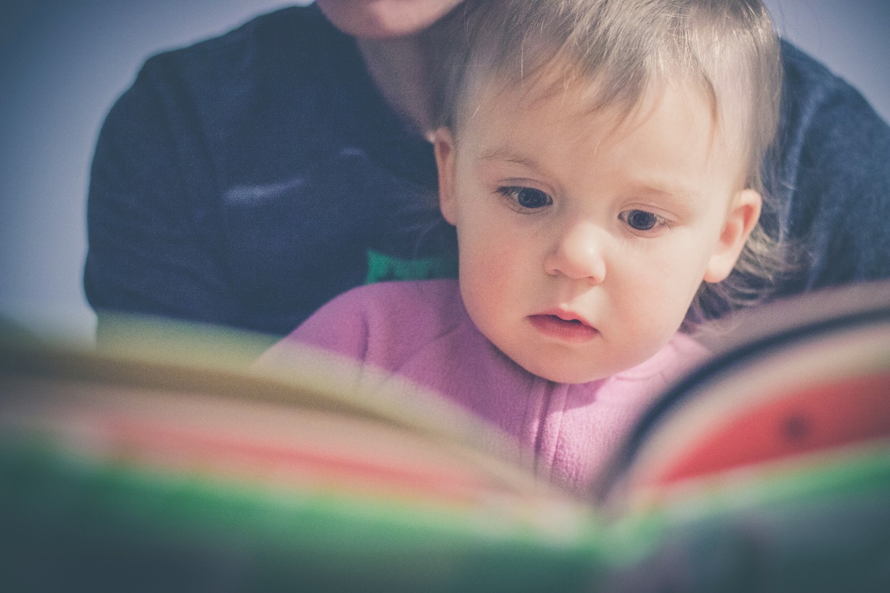 A child with a book.