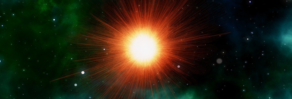 A star shines bright in a distant galaxy.