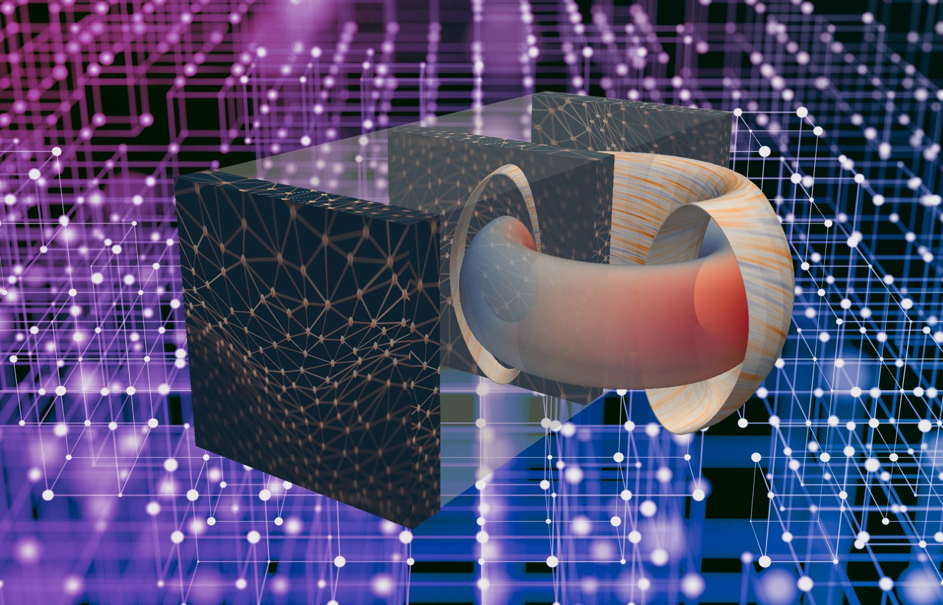 A donut-shaped tokamak that houses fusion reactions