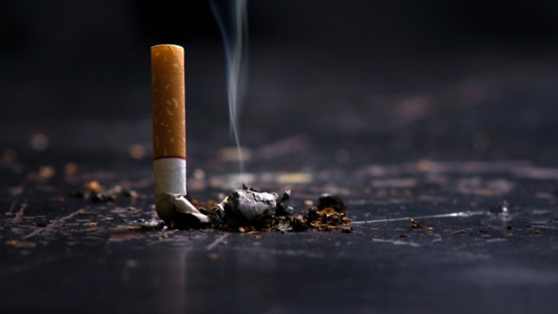 A cigarette that has been put out