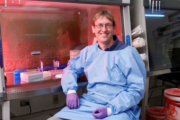 Jan Carette poses in his lab