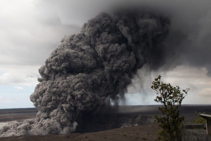 A volcano eruption plume.